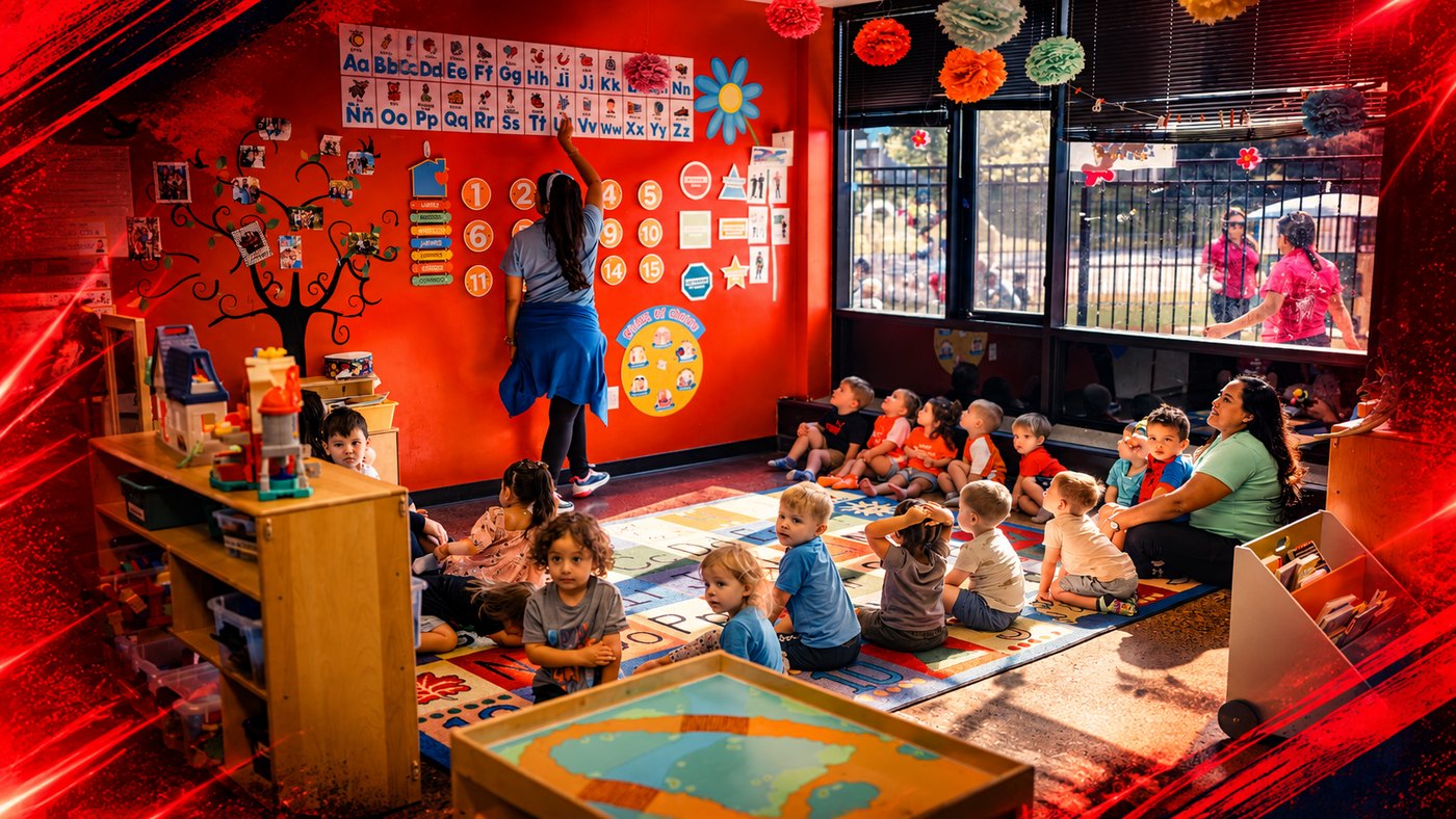 Children participating in a classroom learning activity